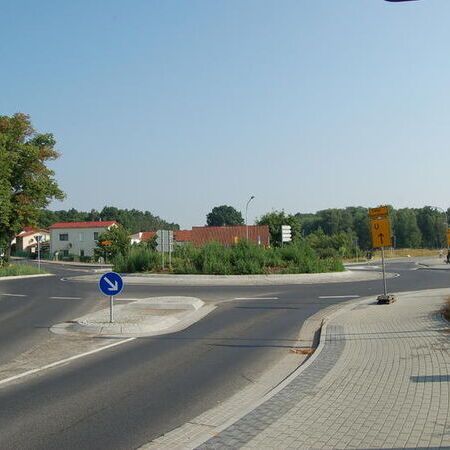 Kreisverkehr Dorfaue, Wildau - Fertigstellung
