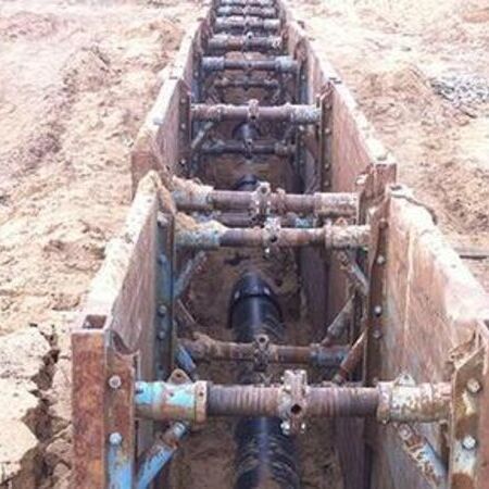 Ladestraße für Umladegüter in Treptow - Bauphase